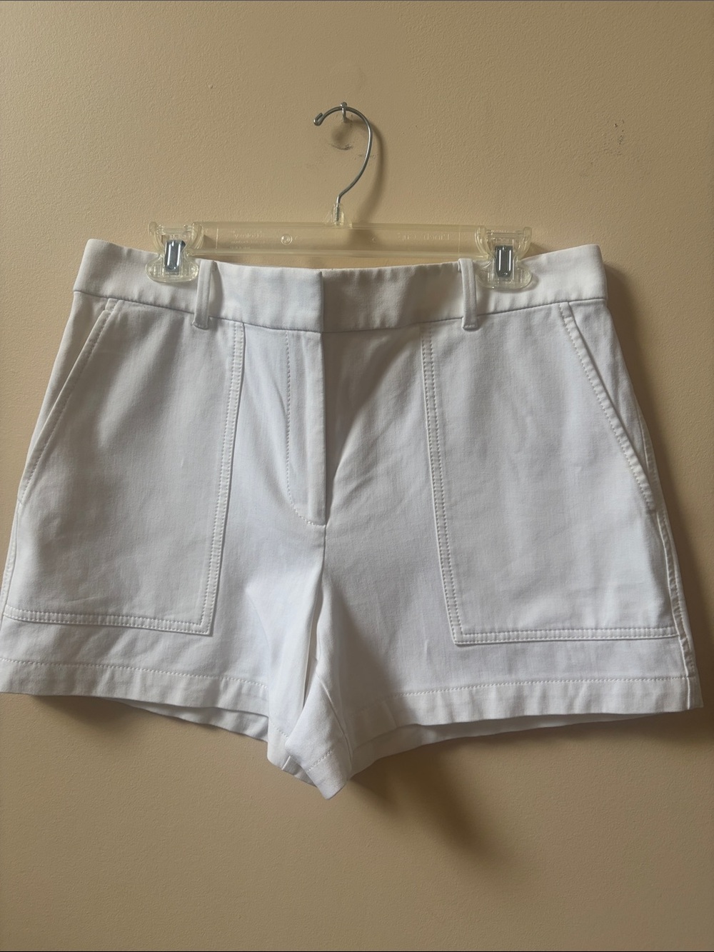 Ann Taylor White Tailored Cotton Shorts